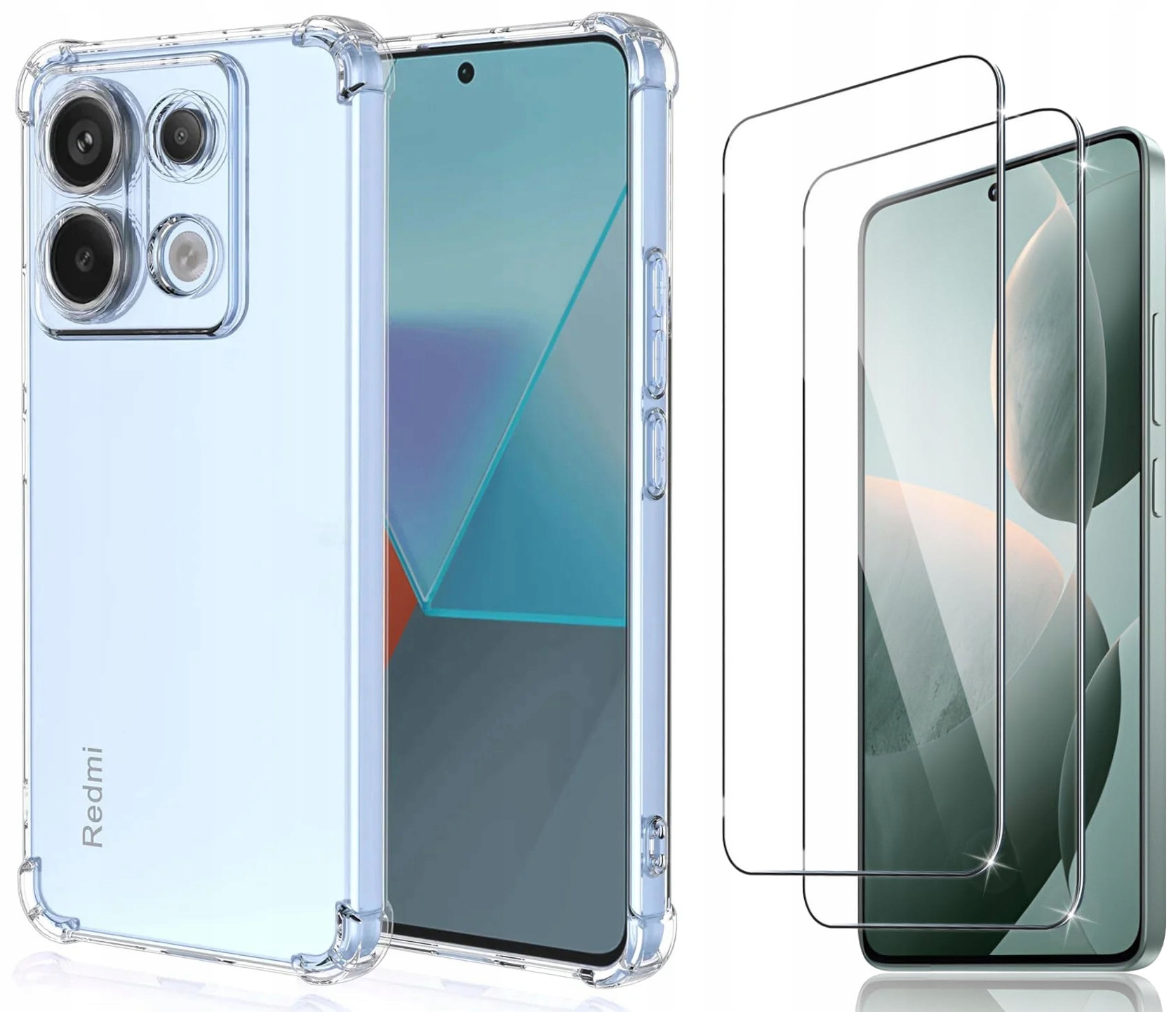 FS zadná časť pre Xiaomi Redmi Note 13 PRO 5G A-SHOCK CASE bezfarebný + 2× TEPLENÉ sklo pre Xiaomi Redmi Note 13 / 13 PRO | Rýchly HARD 9H